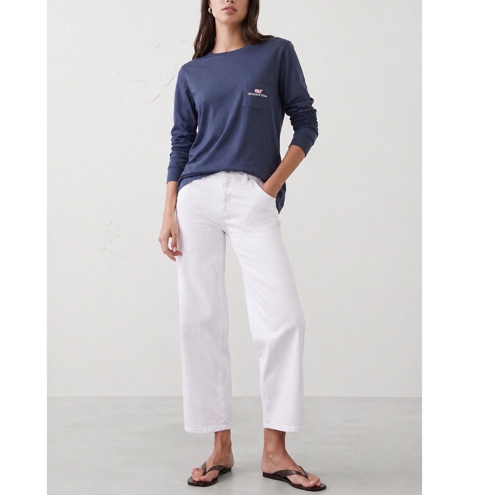 Vineyard Vines Blue Long-Sleeve Vineyard Vines Logo Graphic Pocket Shirt